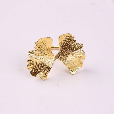 10Pcs/Lot Vintage Maple Leaf Napkin Buckle Red Bronze Leaf Napkin Ring Forest Series Wedding Napkin Ring - (Color: Gold)