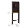 Fabsmurd Over The Toilet Bathroom Cabinet Organizer with Door Freestanding Wooden Space-Saving Heavy Duty Corner Shelf Multifunctional Storage Toilet Rack Bathroom Furniture (Espresso) view 2