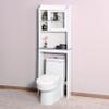 Fabsmurd Over The Toilet Bathroom Cabinet Organizer with Door Freestanding Wooden Space-Saving Heavy Duty Corner Shelf Multifunctional Storage Toilet Rack Bathroom Furniture (White) view 1