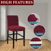 GAMUKAI Stretch Bar Stool Covers  Set of 4 Elastic Slipcovers for Counter Stools, Pub Chairs & Dining Room Seats  Jacquard Fabric, Removable Washable Seat Covers (Burgundy, 4) view 4