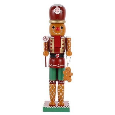 LUOZZY Christmas Nutcracker Decorations Wooden Gingerbread Man Craft Tabeltop Decor Christmas Party Supplies