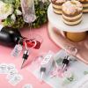 60 Pack Bridal Shower Favors Heart Shape Wine Stoppers Bulk Wedding Favors for Guests Love Wine Bottle Stopper Sliver Champagne Beer Bottle Cover with Sheer Bags Labels Wedding Gift Valentine Decor view 2