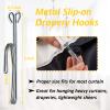 Jetec Drapery Hooks 3 Inch Metal Curtain Hooks Slip on Drapery Hook for Pleated Drapes Stainless Steel Pins and Hook for Window Door Curtain(Silver,15 Pieces) view 2