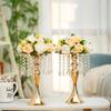 2 Pcs Gold Vases for Centerpieces, 13.8in Crystal Flower Arrangement Stand, Wedding Centerpieces for Tables, Tall Metal Flower Vase Holders for Wedding, Event, Reception, Birthday, Home Decor view 4
