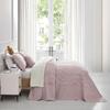 CHIXIN Oversized Bedspread Coverlet Set King Size - Lightweight Bedding Cover - Beautiful Stitching - 4 Piece Reversible Bedspread - Gorgeous Damask Paisley Pattern (King, Pale Rose) view 3