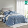 CHIXIN Bedspread Coverlet Set Queen Size - Lightweight Bedding Cover - Beautiful Stitching - 5 Piece Reversible Bedspread - Luxury Damask Paisley Pattern (Queen, Ashley Blue) view 2