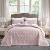 CHIXIN Bedspread Coverlet Quilt Set Full Size - Lightweight Bedding Cover - Beautiful Stitching - 5 Piece Reversible Bedspread - Gorgeous Damask Paisley Pattern (Full, Pale Rose) view 1