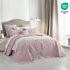 CHIXIN Bedspread Coverlet Quilt Set Full Size - Lightweight Bedding Cover - Beautiful Stitching - 5 Piece Reversible Bedspread - Gorgeous Damask Paisley Pattern (Full, Pale Rose) view 2