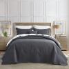 CHIXIN Oversized Bedspread Coverlet Set King Size - Lightweight Bedding Cover - Ultrasonic Quilting - 5 Piece Reversible Bedspread - Vintage Rose Pattern (King, Dark Grey) view 1