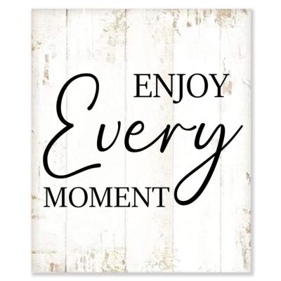Aihesui Rustic Wood Sign Modern Farmhouse Wall Hanging Home Decor Inspirational Quotes Enjoy Every Moment Wooden Plaque for Living Room Kitchen Bedroom Office School 10x12inch