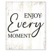 Aihesui Rustic Wood Sign Modern Farmhouse Wall Hanging Home Decor Inspirational Quotes Enjoy Every Moment Wooden Plaque for Living Room Kitchen Bedroom Office School 10x12inch view 1