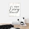 Aihesui Rustic Wood Sign Modern Farmhouse Wall Hanging Home Decor Inspirational Quotes Enjoy Every Moment Wooden Plaque for Living Room Kitchen Bedroom Office School 10x12inch view 4