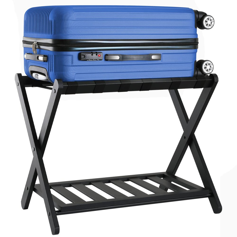 YLZENOBIA Luggage Rack, Folding Luggage Rack for Guest Room, Bedroom, Hotel, with Shoe Shelf