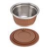 EVTSCAN Stainless Steel Reusable Refillable Coffee Capsule Cup Filter Set for Dolce Gusto Machine(Brown) view 2