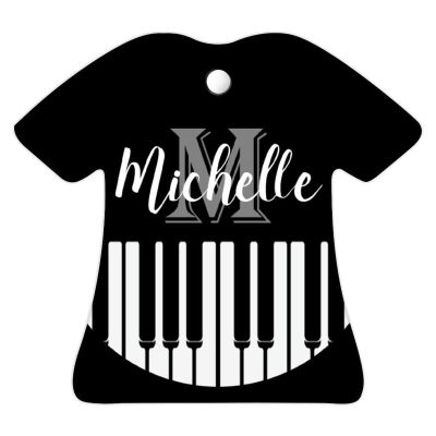 2021 Piano Keys Keyboard Christmas Tree Ornament for Pianist Home Decoration Holiday Keepsake Ceramic Ornaments Christmas Tree Decor Double Side Hanging Pendant Xmas Gift for Friend T-Shirt Shape