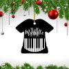 2021 Piano Keys Keyboard Christmas Tree Ornament for Pianist Home Decoration Holiday Keepsake Ceramic Ornaments Christmas Tree Decor Double Side Hanging Pendant Xmas Gift for Friend T-Shirt Shape view 2
