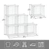 HUBSON Wire Cube Storage Organizer, Book/Toy/Craft/Potted Plants and petCloset Organizers and Storage Shelves, 6-Cube Freely Combinable Metal Grids Storage Shelf,White Plus Iron view 3