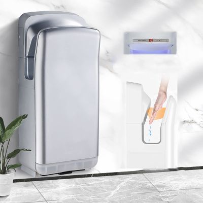Automatic Induction Hand Dryer,Wall-Mounting Eco-Friendly Hand Drying Unit,Hand Dryer for Toilets,Water Waste Collection,Hot/Cold Air Switch,5-7 Seconds To Dry,LED Display Countdown,Silver