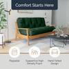 Loosh Home | 8" Full Size Futon Sofa Bed Foam Mattress - USA Made, Dark Green, No Frame view 2