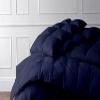 100% Egyptian Cotton Eastern King (116'' x 108'') Size Navy Blue Comforter Set 500 GSM Fill Winter Warm Box Stitched Down Alternative Comforter 3 Piece All Season 1 Comforter with 2 Pillowcases view 4