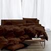 100% Egyptian Cotton King (106'' x 90'') Size Chocolate Comforter Set 500 GSM Fill Winter Warm Box Stitched Down Alternative Comforter 3 Piece All Season 1 Comforter with 2 Pillowcases view 3