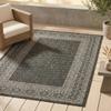 FH Home Flat Woven Outdoor Rug - Waterproof, Easy to Clean, Stain resistant - Premium Polypropylene Yarn - Bordered Moroccan - Porch, Deck, Balcony,Laundry Room - Accra - Charcoal - 2ft 7in x 4ft 11in view 1