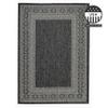 FH Home Flat Woven Outdoor Rug - Waterproof, Easy to Clean, Stain resistant - Premium Polypropylene Yarn - Bordered Moroccan - Porch, Deck, Balcony,Laundry Room - Accra - Charcoal - 2ft 7in x 4ft 11in view 3