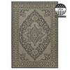 FH Home Flat Woven Outdoor Rug - Waterproof, Easy to Clean, Stain Resistant - Premium Polypropylene Yarn - Vintage - Porch, Deck, Balcony,Laundry Room - Ankara - Charcoal - 2ft 8in x 4 ft 11in view 3