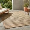 FH Home Flat Woven Outdoor Rug - Waterproof, Easy to Clean, Stain Resistant - Premium Polypropylene Yarn - Geometric - Patio, Deck, Porch, Balcony, Laundry Room - Giza - Sand - 3ft 11 in x 5ft 6in view 1