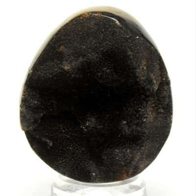 96mm Septarian Dragon Stone Egg UV Reactive Natural Druzy Mineral Cluster Aragonite Calcite Crystal Polished Stone Egg - Madagascar + Stand