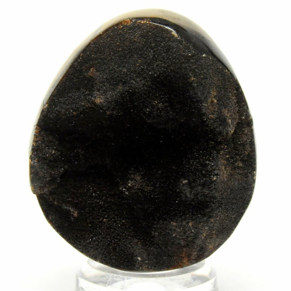 96mm Septarian Dragon Stone Egg UV Reactive Natural Druzy Mineral Cluster Aragonite Calcite Crystal Polished Stone Egg - Madagascar + Stand