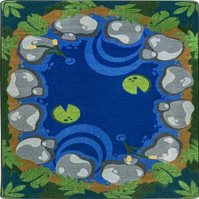 Joy Carpets Tranquil Pond 10'9" x 13'2" Area Rug in Color Multi