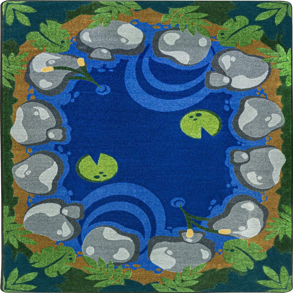 Joy Carpets Tranquil Pond 10'9" x 13'2" Area Rug in Color Multi