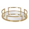 Kate and Laurel Gohana Modern Mirrored Tray, 16 Inch Diameter, Gold, Decorative Round Mirror Tray for Storage and Display view 1