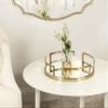 Kate and Laurel Gohana Modern Mirrored Tray, 16 Inch Diameter, Gold, Decorative Round Mirror Tray for Storage and Display view 2