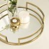 Kate and Laurel Gohana Modern Mirrored Tray, 16 Inch Diameter, Gold, Decorative Round Mirror Tray for Storage and Display view 3