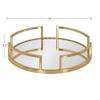 Kate and Laurel Gohana Modern Mirrored Tray, 16 Inch Diameter, Gold, Decorative Round Mirror Tray for Storage and Display view 4