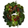 24" Pine Cone/Holly/Berry Wreath view 1