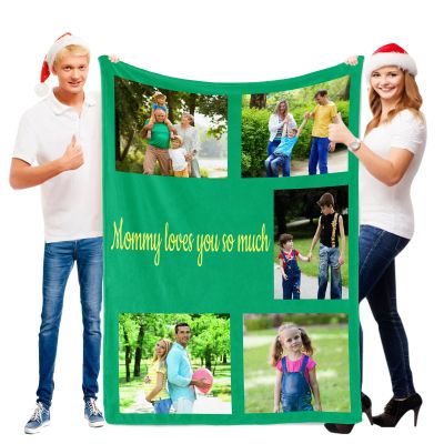Custom Blanket with Words Picture Collage - Personalized Throw Blanket Soft Cozy Customized Blankets for Family, Friends, Lover, Dogs, Babies Used as Souvenirs and Gifts