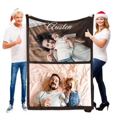 Tmalltide Customized Throw Blankets with Picture and Text Personalized Flannel Throw Blanket with Photo for Pets, Famliy, Friends, Lover on New Year Birthday Christmas Anniversary