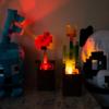 Minecraft Orange Tulip and Poppy Flower Pot Mood Lights, Set of 2 | Nightstand Table Lamp with LED Light for Bedroom, Desk, Living Room | Home Decor Room Essentials | Video Game Gifts And Collectibles view 2