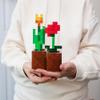 Minecraft Orange Tulip and Poppy Flower Pot Mood Lights, Set of 2 | Nightstand Table Lamp with LED Light for Bedroom, Desk, Living Room | Home Decor Room Essentials | Video Game Gifts And Collectibles view 3