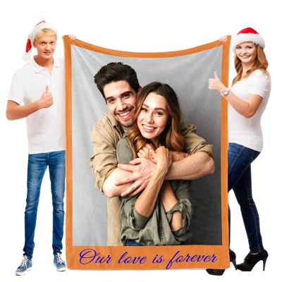 Tmalltide Customized Throw Blankets with Picture and Text Personalized Flannel Throw Blanket with Photo for Pets, Famliy, Friends, Lover on New Year Birthday Christmas Anniversary