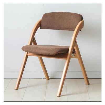 NABEIM Folding Dining Chairs with Padded Seats, Mid Century Modern Dining Chairs, Farmhouse Upholstered Chair with Backrest Solid Wooden Legs Kitchen Room Supper Lunch Chairs for Living Room