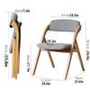 NABEIM Folding Dining Chairs with Padded Seats, Mid Century Modern Dining Chairs, Farmhouse Upholstered Chair with Backrest Solid Wooden Legs Kitchen Room Supper Lunch Chairs for Living Room view 2