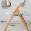 NABEIM Folding Dining Chairs with Padded Seats, Mid Century Modern Dining Chairs, Farmhouse Upholstered Chair with Backrest Solid Wooden Legs Kitchen Room Supper Lunch Chairs for Living Room view 3