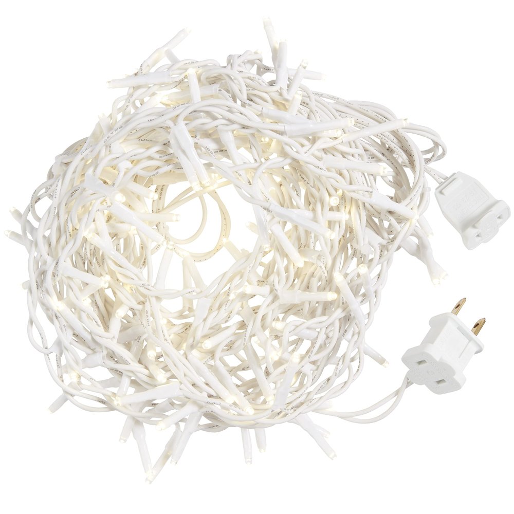 Aurio Icicle Christmas Lights Outdoor, 12.3ft 135 LED Twinkle Christmas Lights, Connectable Warm White with White Wire