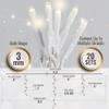 Aurio Icicle Christmas Lights Outdoor, 12.3ft 135 LED Twinkle Christmas Lights, Connectable Warm White with White Wire view 2