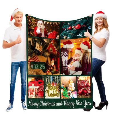 Custom Blanket with Words Picture Collage - Personalized Throw Blanket Soft Cozy Customized Blankets for Family, Friends, Lover, Dogs, Babies Used as Souvenirs and Gifts