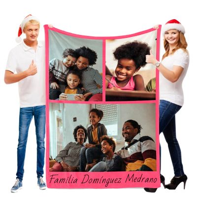 Tmalltide Customized Throw Blankets with Picture and Text Personalized Flannel Throw Blanket with Photo for Pets, Famliy, Friends, Lover on New Year Birthday Christmas Anniversary